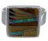 Southwest Sturdy Silver And Multicolor Ring Size 6 WX39994